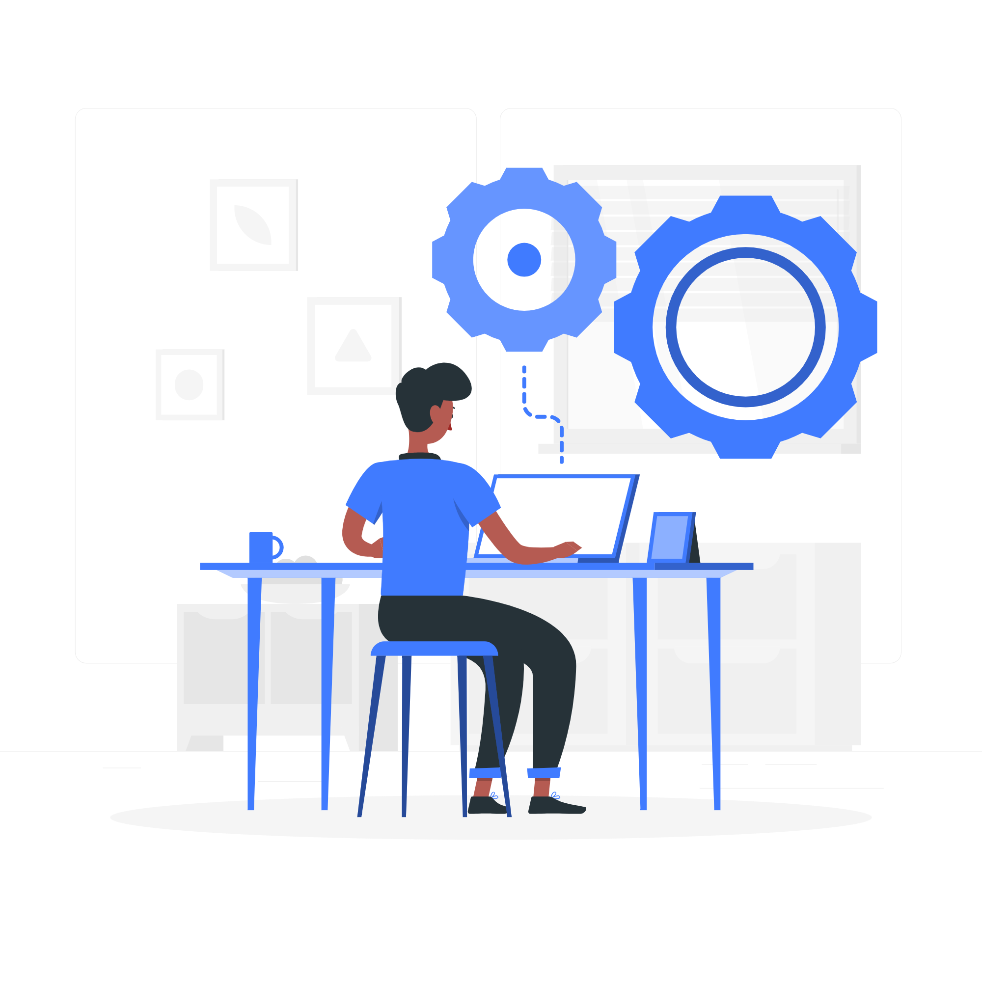 Working at Desk